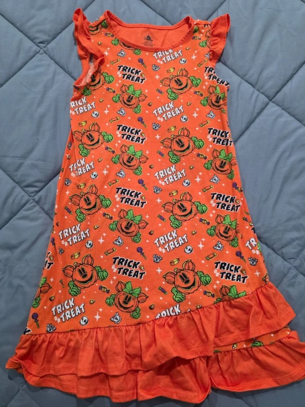 Disney Parks Girls sz 9/10 Halloween Trick or Treat Orange Pajama Gown